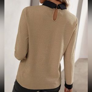 Contrast Collar Blouse - Wild Ember